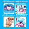Disne Frozen Girls Makeup Role-Playing Set: 3-in-1 Beauty Luggage with Fashion Accessories, Made of Safe ABS Material, Princess Role-Playing Toy for Girls, Birthday Gifts (Blue) view 2
