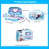 Disne Frozen Girls Makeup Role-Playing Set: 3-in-1 Beauty Luggage with Fashion Accessories, Made of Safe ABS Material, Princess Role-Playing Toy for Girls, Birthday Gifts (Blue) view 3