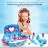 Disne Frozen Girls Makeup Role-Playing Set: 3-in-1 Beauty Luggage with Fashion Accessories, Made of Safe ABS Material, Princess Role-Playing Toy for Girls, Birthday Gifts (Blue) view 4