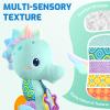 Sumobaby Infant Baby Musical Stuffed Animal Activity Soft Toys with Multi-Sensory Crinkle, Rattle and Textures, for Tummy Time Newborn 0-3-6-12 Months Girls,Seahorses - Blue with Baby Mirror view 2