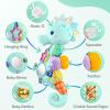 Sumobaby Infant Baby Musical Stuffed Animal Activity Soft Toys with Multi-Sensory Crinkle, Rattle and Textures, for Tummy Time Newborn 0-3-6-12 Months Girls,Seahorses - Blue with Baby Mirror view 3