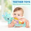 Sumobaby Infant Baby Musical Stuffed Animal Activity Soft Toys with Multi-Sensory Crinkle, Rattle and Textures, for Tummy Time Newborn 0-3-6-12 Months Girls,Seahorses - Blue with Baby Mirror view 4