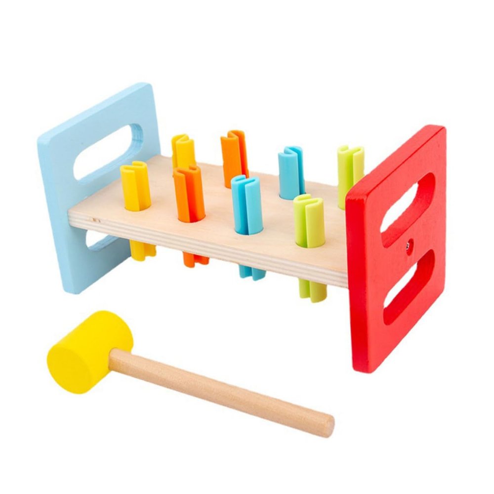 COOLHIYA 2Pcs Montessori Pounding and Hammering for Interactive Whack Game Plaything with Hammers Enhances Fine Motor Skills Hand-Eye Coordination and Cognitive Development