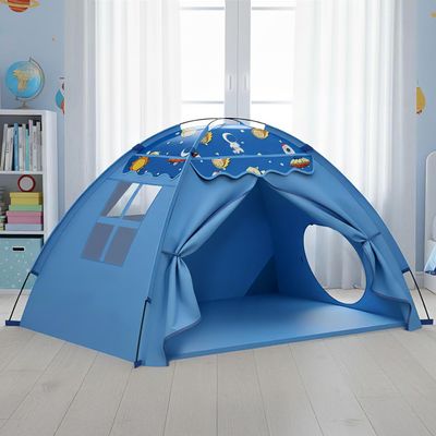 AFUNX Kids Play Tent, Space Theme Indoor Tent with Tunnel Port, Foldable Playhouse for Boys and Girls, Ideal House for Imaginative Play,Perfect Kids Gift- 70" x 45" x 43"