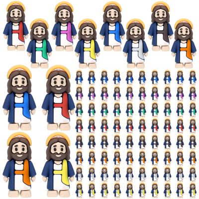Comkrivy 80 Pcs Little Jesus Figures, 8 Colors Mini Jesus Figurines in Bulk, Easter Egg Stuffers, Tiny Figure for Hide and Seek, Sunday School, Baptism Gifts, Church Religious Party Favors (Stlye C)
