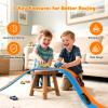 15 Ft Flexible Race Track for Kids 3+, Certified Safe Flex Race Car Ramp, Portable Roll-Up Toy Track Starter Set with Strong Suction Cups for 1/64 Diecast Cars, Great Gift for Boys and Girls view 4