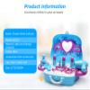 Disne Frozen Girls Makeup Role-Playing Set: 3-in-1 Beauty Luggage with Fashion Accessories, Made of Safe ABS Material, Princess Role-Playing Toy for Girls, Birthday Gifts (Red) view 3