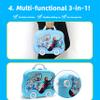 Disne Frozen Girls Makeup Role-Playing Set: 3-in-1 Beauty Luggage with Fashion Accessories, Made of Safe ABS Material, Princess Role-Playing Toy for Girls, Birthday Gifts (Red) view 4