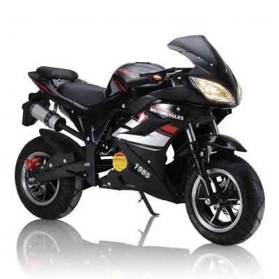 yifaeux 50cc Pocket Rocket Motorcycle, 8 Inch Wheels Mini Motorcycle, Gas Pocket Motorbike with Front Rear Disc Brakes, Dual Headlights, 4-Stroke Black