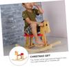LALADEFIEE Wooden Rocking Horse Chair for Safe Natural Material Riding Easy to Assemble Educational Horse-Shaped Plaything for view 3