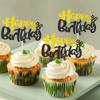 12Pc Happy Birthday Cupake Toppers, Elegant Cupcake Decorations Black and Gold Glitter with Stars Cupake Toppers for Birthdays, Baby Showers & Anniversaries Cupake Decorations Supplies view 2