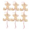COOLHIYA 6pcs Unfinished Wooden Clown Marionette Puppets Pull String Puppet for Family Gathering Skill Development Natural Craft Home Decor view 1