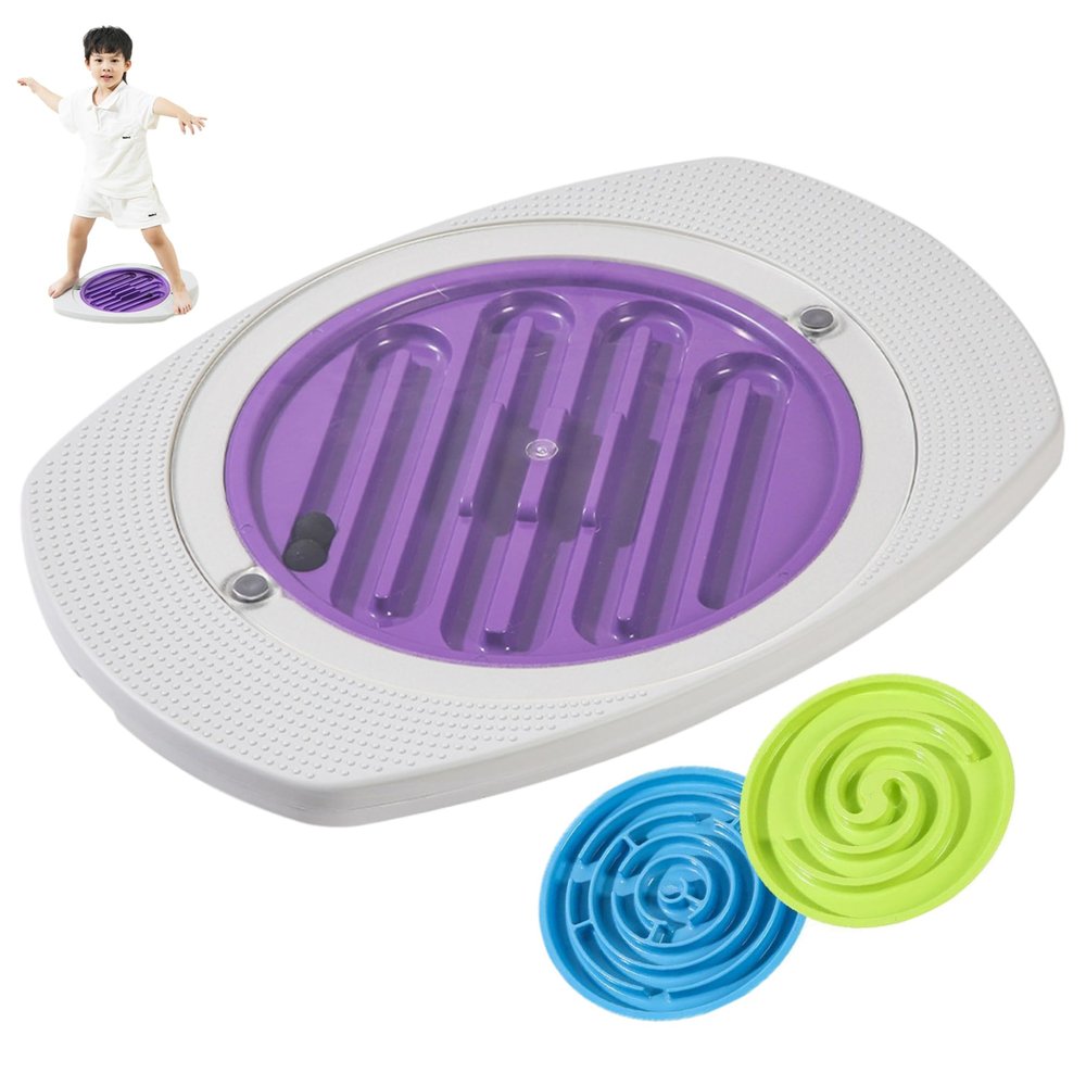 Balance Board Kids, 53x39cm Kids Wobble Balance Board with 3-Level Replacement Maze, Non-Slip Toddler Training Sensory