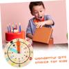 COOLHIYA Multifunctional Wooden Clock for Learning and Color Recognition Educational Preschool Teaching Clock Cartoon Style for Intellectual Development and Rule Understanding view 3
