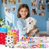 122 Pcs Paw Print Party Favors, Blue Puppy Theme Birthday Decorations for Girl with Orange Blue Dog Paw Goodie Bags Stuffers Stickers Mochi Squishy Toys Pen Notebook, Back to School Gifts for Kids view 4