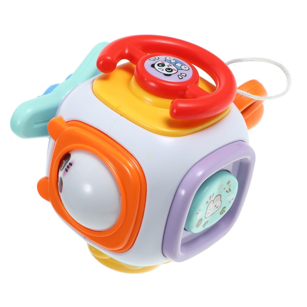 LALADEFIEE Montessori Busy Cube for Travel Educational Plastic Activity Cube with Fine Motor Skill Games Safe Sensory Learning for Boy Girl