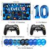 10th Birthday Decorations for Boys, Blue Video Game Party Decorations, Level 10 Backdrop, Banner, Hanging Swirls, Honeycomb Centerpieces, Foil & Latex Balloons for 10 Years Old Boy Birthday Decor view 3