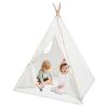 Foldable Kids Tent, Spacious Kids Play Tent with Light and Mat, Children Teepee Tent for Girls or Boys (White) view 1