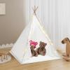 Foldable Kids Tent, Spacious Kids Play Tent with Light and Mat, Children Teepee Tent for Girls or Boys (White) view 3