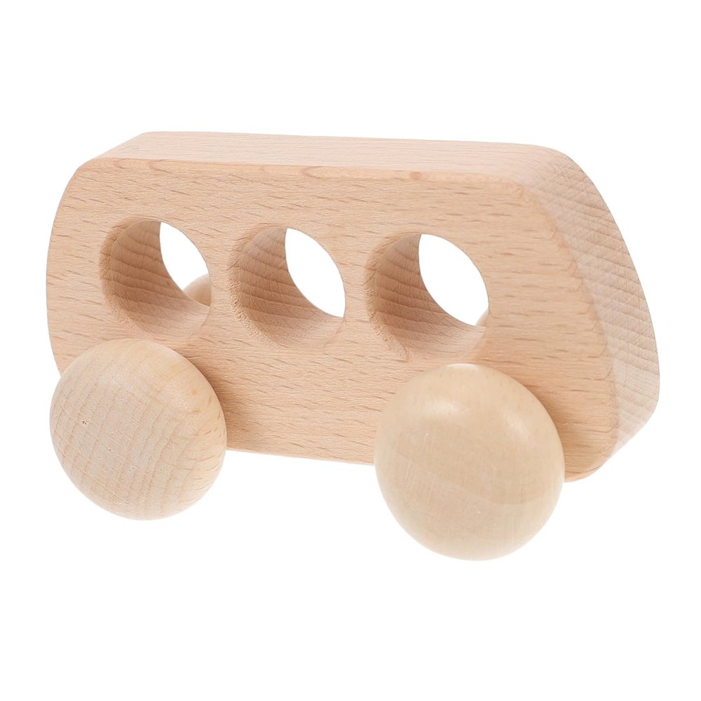 COOLHIYA Wooden Push Car for Boy Girl Lightweight Smooth Hand Grip Grasping with Rounded Edges Safe Non-Toxic Wood for Newborns