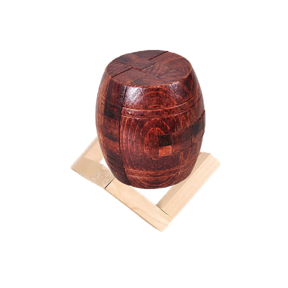 RICHOOSE Wooden Brain Teaser Puzzles for Adults - Challenging 3D IQ Logic Games for Teens 14+, Stress Relief Desk Toys & Office Decor, Unique Gifts for Men, Women, Seniors (Barrel)