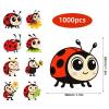 1000pcs Ladybug Stickers, Adorable Cartoon Lady Bug Kids Stickers Roll Funny Party Decoration Supplies Suitable for Water Bottle Refrigerator Laptop Window view 2
