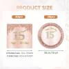 15th Birthday Decorations for Girls,15th Birthday Plates and Napkins,Rose Gold 15 Year Old Birthday Tableware 15 Party Table Decorations Supplies,Disposable 7'' Paper Plates, Napkins for Teen Party view 2