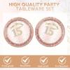 15th Birthday Decorations for Girls,15th Birthday Plates and Napkins,Rose Gold 15 Year Old Birthday Tableware 15 Party Table Decorations Supplies,Disposable 7'' Paper Plates, Napkins for Teen Party view 3