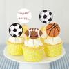 12PCS Sports Cupcake Toppers, Football/Basketball/Baseball/Rugby Cupcake Topper Set, Sports Themed Birthday Party Dessert Decorations view 2