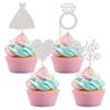 12PCS Silver Glitter Bride to Be Cupcake Topper Set, Wedding Cake Decors, No Assembly Bridal Shower and Bachelorette Party Cupcake Decorations view 1