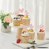 12PCS Rose Gold 1st Birthday Cake Topper Set, Heart-Shaped Cupcake Decors, Cake Decoration for Baby's First Birthday Party view 3