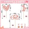 12PCS Rose Gold 1st Birthday Cake Topper Set, Heart-Shaped Cupcake Decors, Cake Decoration for Baby's First Birthday Party view 4