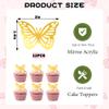 12PCS 3D Golden Paper Butterfly Cupcake Toppers, Exquisite Butterfly Cake Decorations, wedding & birthday party Decoration view 4