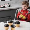 12PCS Racing Cake Toppers Set, Black & White Checkered Flag Cupcake Decors, Cake Decoration for Racing-Themed Party view 3