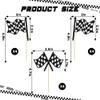 12PCS Racing Cake Toppers Set, Black & White Checkered Flag Cupcake Decors, Cake Decoration for Racing-Themed Party view 4