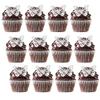 12PCS Silver Paper Butterfly Cupcake Toppers, 3D Butterfly Wedding Birthday Cake Decor, Suitable for Photography Background, Dessert Table and Refrigerator Stickers view 1