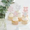 12PCS Glitter Cupcake Toppers, Snowflake, Rose Gold and Sliver Moon & Star Cupcake Decors, Winter-Themed Party Desserts Decoration view 2