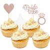 12PCS Rose Gold Glitter Bride to Be Cupcake Decorations, Cupcake Toppers Set with Heart and Ring, Romantic Bridal Shower Party Decor view 1