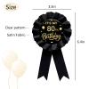 It's My 80th Birthday Tinplate Badge Pin Black Satin Fabric 80 Year Old Birthday Themed Button Pin Party Decorations Award Ribbon Badge view 2