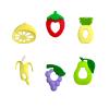6-Pack Baby Teething Toys - Soft Silicone Teethers with Fruit Shapes (Banana, Grape, Lemon, Pear, Strawberry, Pineapple) | Freezer Safe, Non-Toxic, Soothing Sensory Stimulation view 1
