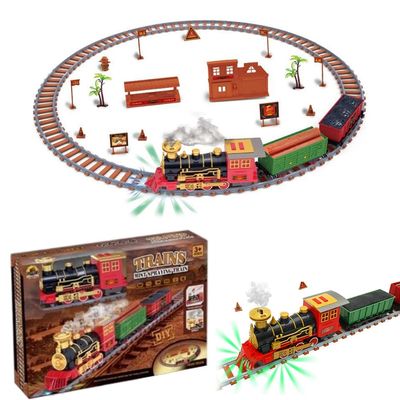 Aoaoy Christmas Train Set, Electric Train Set with Light and Sound, Realistic Sounds Electric Rail Car Toy for Kids Family Christmas Decoration Gift (134pcs)
