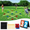 Giant Tic Tac Toe Outdoor Game 4ft x 4ft Portable Bean Bag Toss for Family Kids and Adults with Tabletop Scoreboard Yard Game Set in Yellow view 2