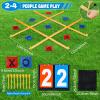 Giant Tic Tac Toe Outdoor Game 4ft x 4ft Portable Bean Bag Toss for Family Kids and Adults with Tabletop Scoreboard Yard Game Set in Yellow view 3