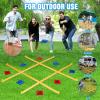 Giant Tic Tac Toe Outdoor Game 4ft x 4ft Portable Bean Bag Toss for Family Kids and Adults with Tabletop Scoreboard Yard Game Set in Yellow view 4