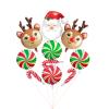 10 PCS Christmas Foil Balloons, Santa Claus Balloon for Christmas Party Decorations, Cute Reindeer Balloons for Xmas Party, Candy Cane Balloons for New Years Party Birthday Party view 1