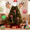 10 PCS Christmas Foil Balloons, Santa Claus Balloon for Christmas Party Decorations, Cute Reindeer Balloons for Xmas Party, Candy Cane Balloons for New Years Party Birthday Party view 4