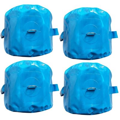 5 Gallon Blue-Colored 18-Ounce Vinyl Water Bag with 75-Pound Weight Capacity Inflatable Anchor for Tents, Bounce Houses and Inflatables 4 Pack