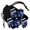 Authentic Casino Dice w/Pouch + Genuine Leather Cup Wide Opening (No Lining Natural, Lake Vegas Binion's Blue Polished) view 2