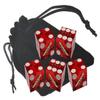 Authentic Casino Dice w/Pouch + Genuine Leather Cup Wide Opening (No Lining Natural, Lake Tahoe Harvey's Red Polished) view 2