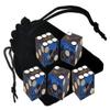 Authentic Casino Dice w/Pouch + Genuine Leather Cup Wide Opening (No Lining Natural, Las Vegas Flamingo Blue Polished) view 2